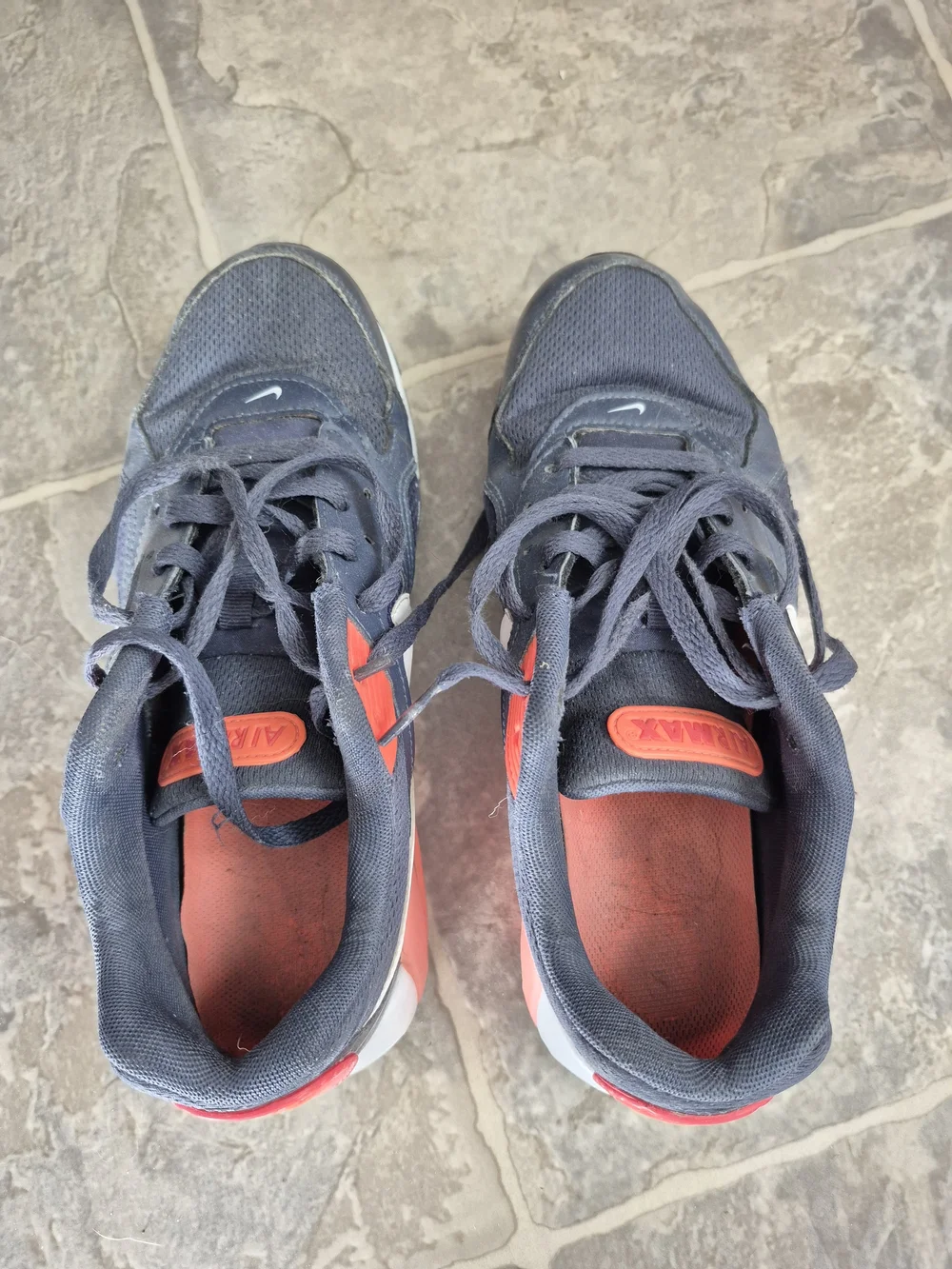 Nike Women's Navy and Orange Air Athletic Shoes - Picture 2 of 4